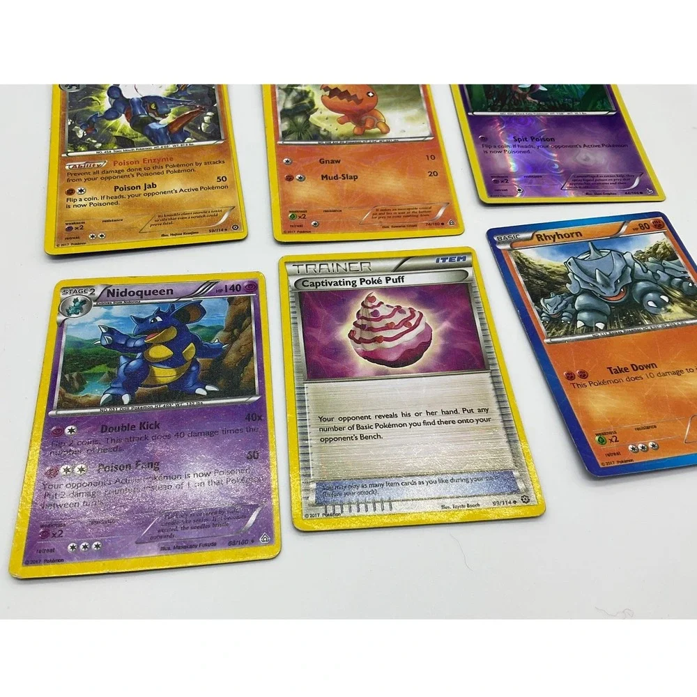 Pokemon TCG Card Lot Nidoqueen Toxicroak Rhyhorn Reverse Holo Steam Siege 6pc